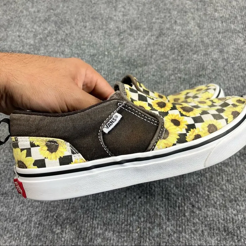Vans Classic Slip no Checkerboard Slip On Women's 5 Multicolor Athletic Sneakers